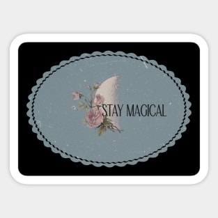 Stay magical moon dream love romantic clouds music literature flowers sky clouds aesthetic vintage retro beautiful dream gifts Sticker